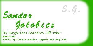 sandor golobics business card